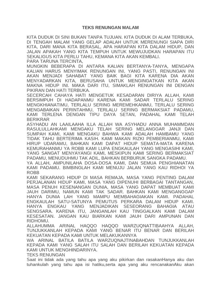 Teks Renungan Malam | PDF
