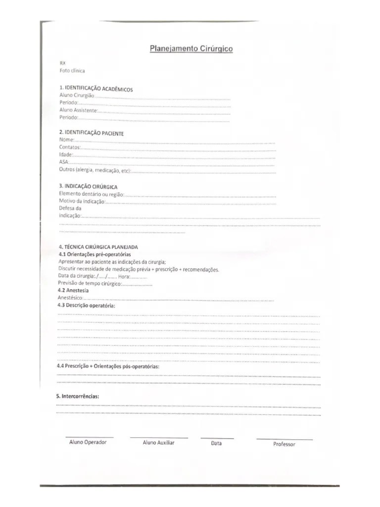 Planejamento Cirúrgico Pdf