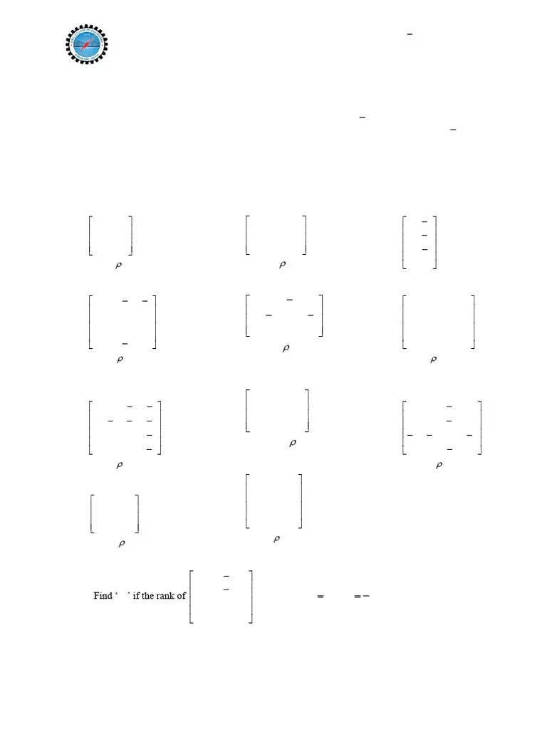 First Sem UNIT 5 - Matrices And System Of Equations 2024 - 2025 | PDF | Eigenvalues And ...