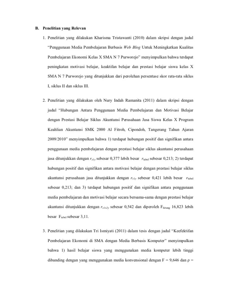 Di antarannya skripsi yang berjudul : Penelitian Yang Relevan Pdf