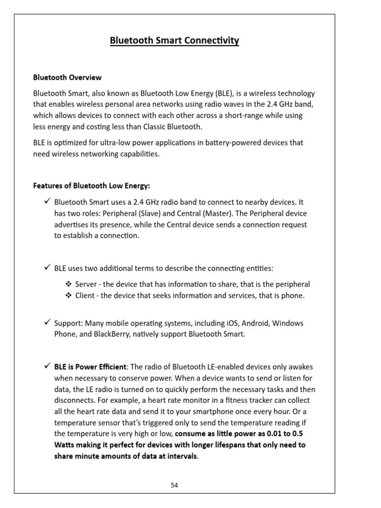 Bluetooth Low Energy | PDF | Bluetooth | Telecommunications