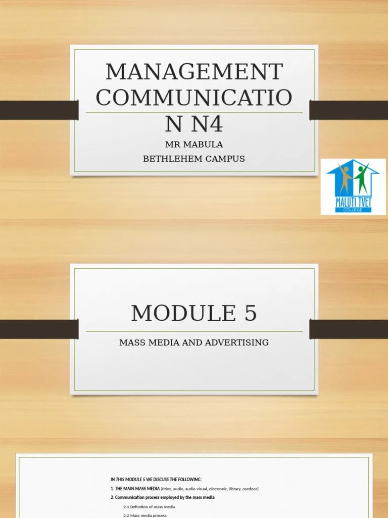 N4 Management Communication Module 5 | PDF | Business