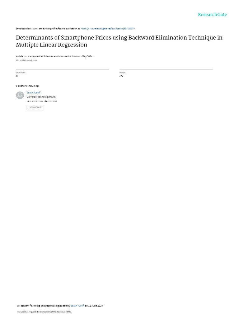 Regression Paper | PDF | Errors And Residuals | Regression Analysis