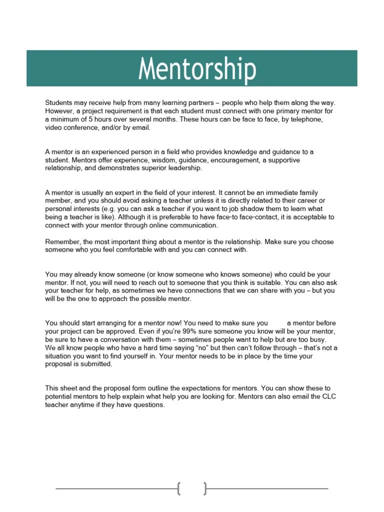 Mentorship | PDF | Mentorship | Cognition