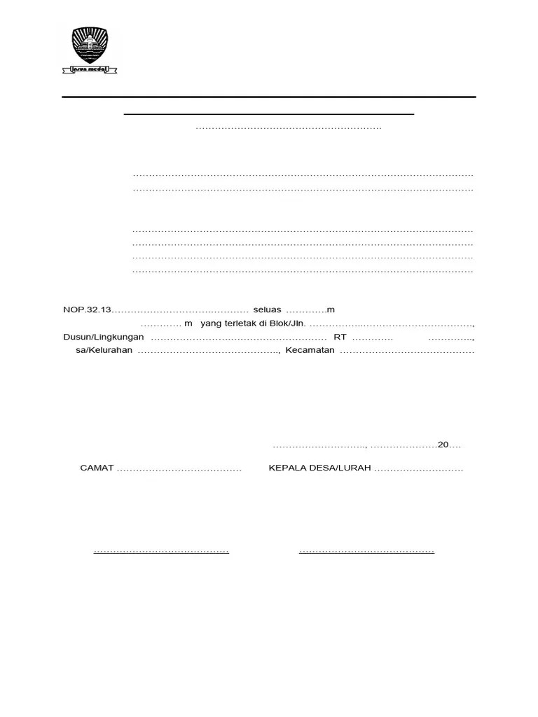 Surat Keterangan Tanah Dan Bangunan | PDF