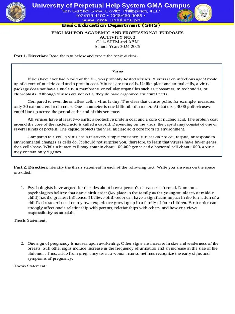 Eapp Activity No. 3 | PDF | Virus | Cell (Biology)