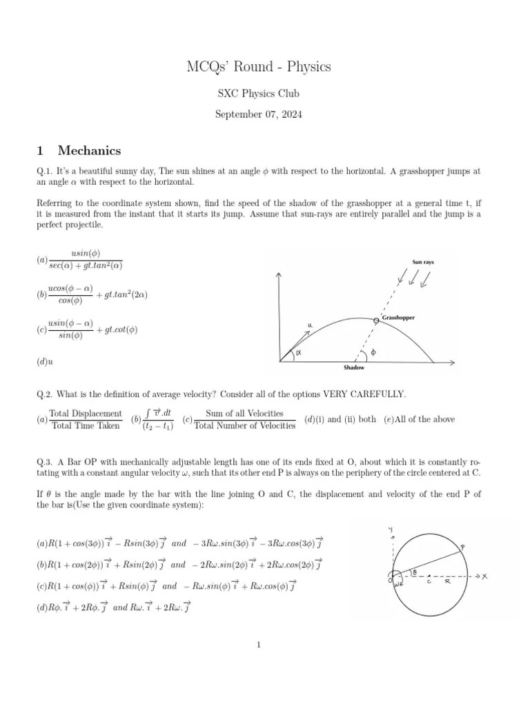 Physics Day I | PDF | Collision | Electron