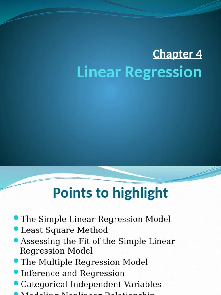 Chapter 4 (Regression) | PDF | Linear Regression | Regression Analysis