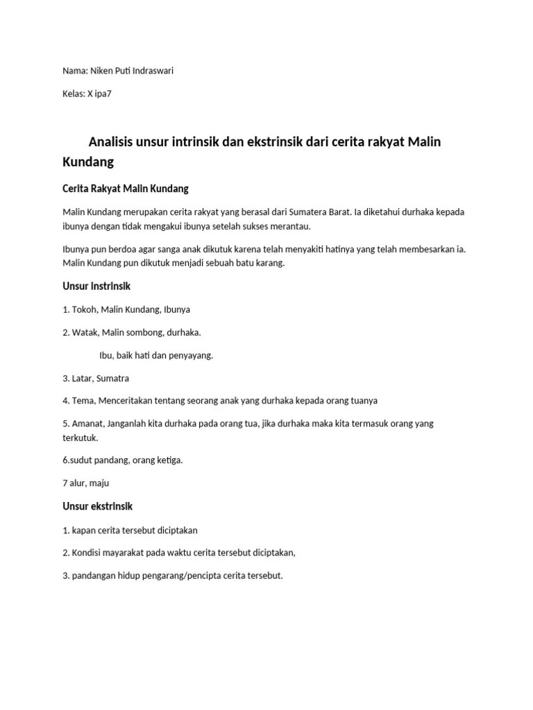 Analisis Cerita Rakyat Pdf Fiksi Umum
