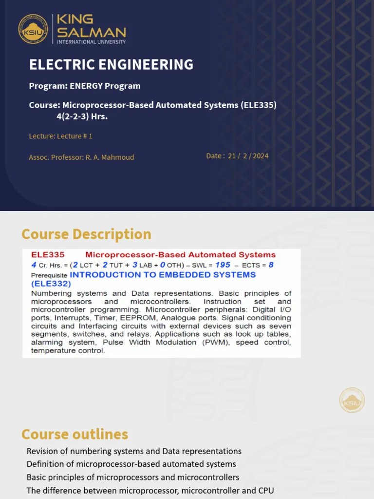 MP-Based Automated Systems_Lecture 1 | PDF | Central Processing Unit ...