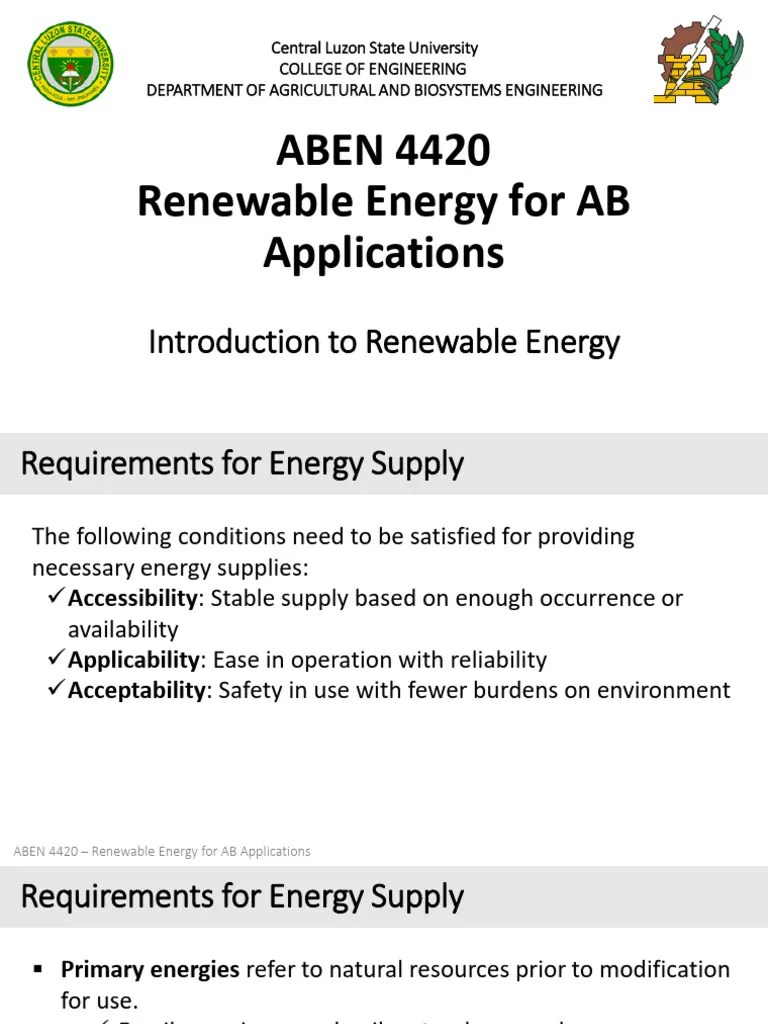 1_Introduction To Renewable Energy | PDF | Energy Development ...