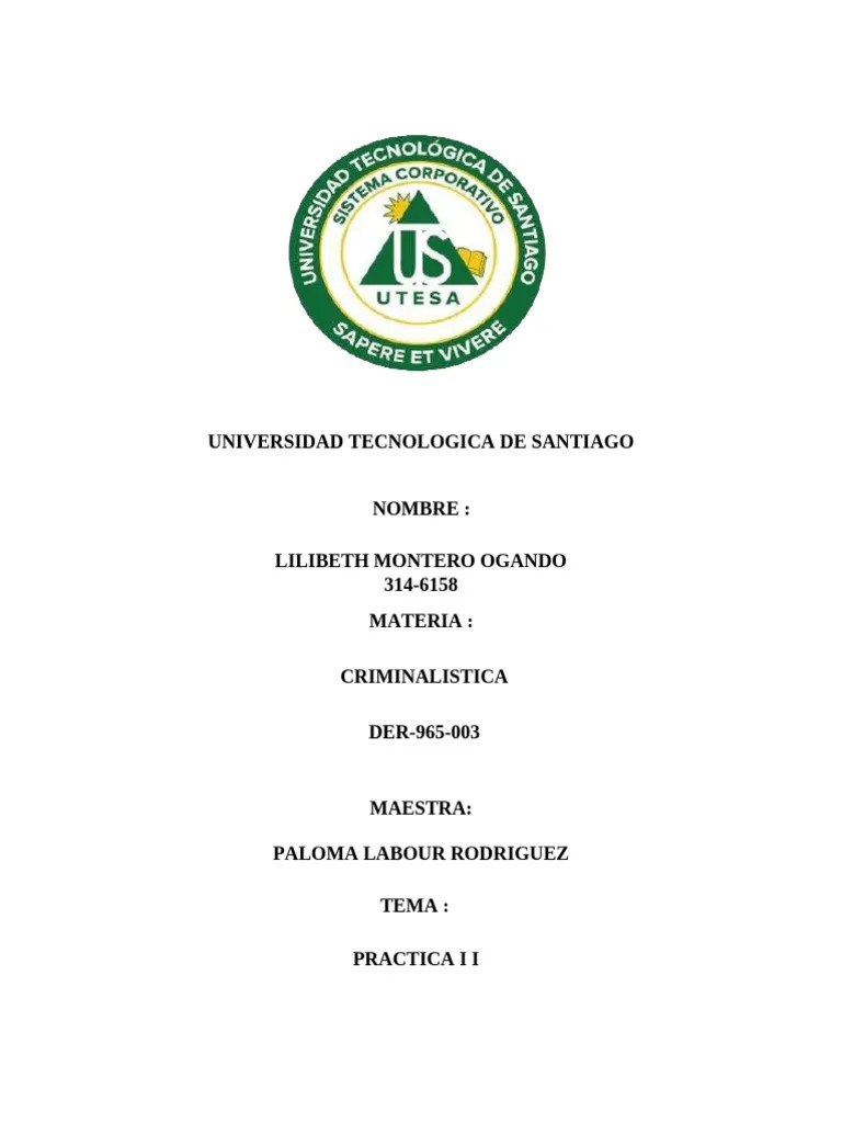 PRACTICA II CRIMINALISTICA | PDF | Ciencia Forense