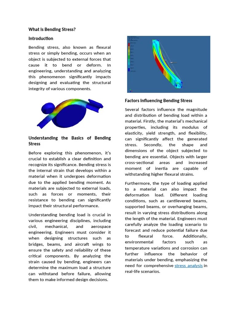Bending Stress | PDF | Bending | Deformation (Engineering)