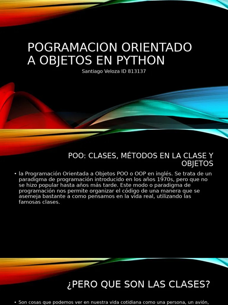 Pogramacion Orientado A Objetos En Python | PDF | Programación Orientada A Objetos | Objeto ...