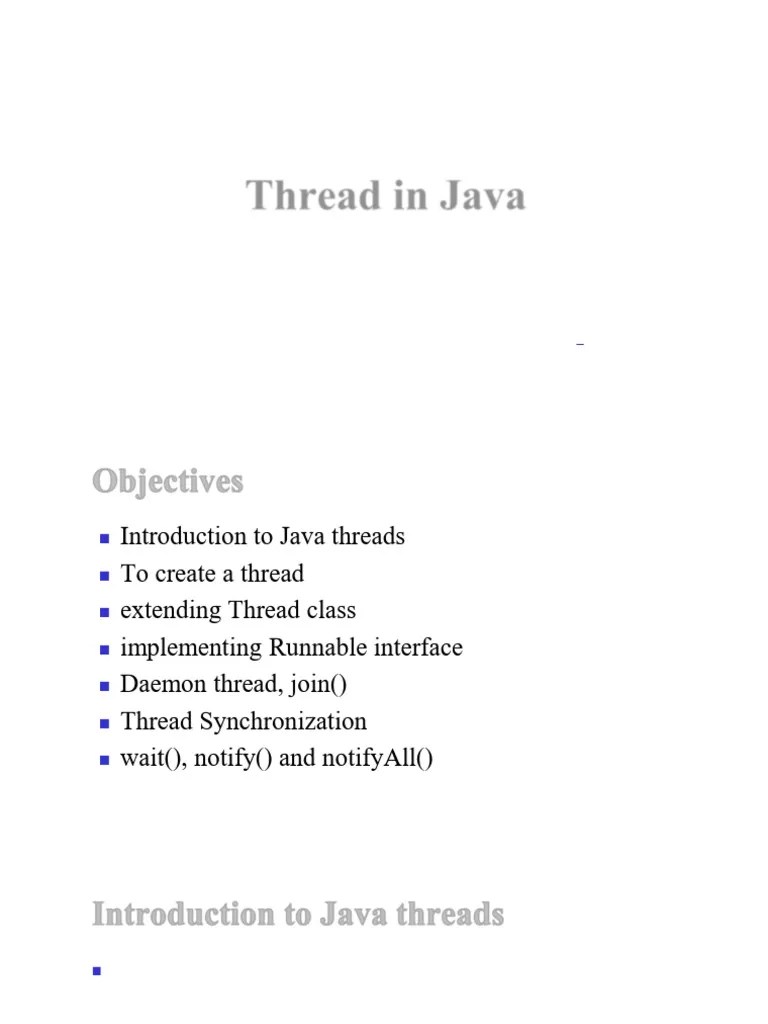 OOP-ch07-Thread In Java | PDF | Computing | Systems Architecture