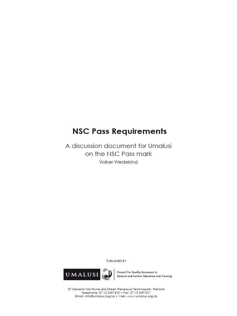 Nsc Pass Pdf