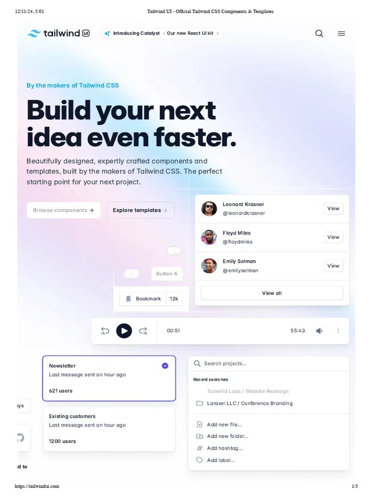 Tailwind UI - Official Tailwind CSS Components & Templates | PDF ...