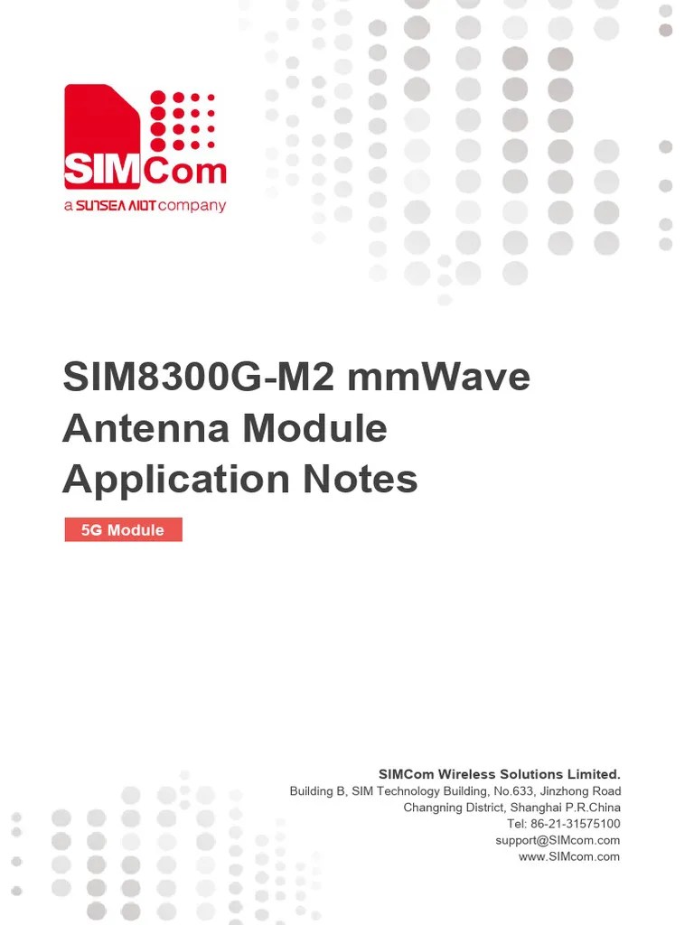Sim8300g-M2 Mmwave Antenna Module Application Notes V1.00 | PDF | High Speed Packet Access ...