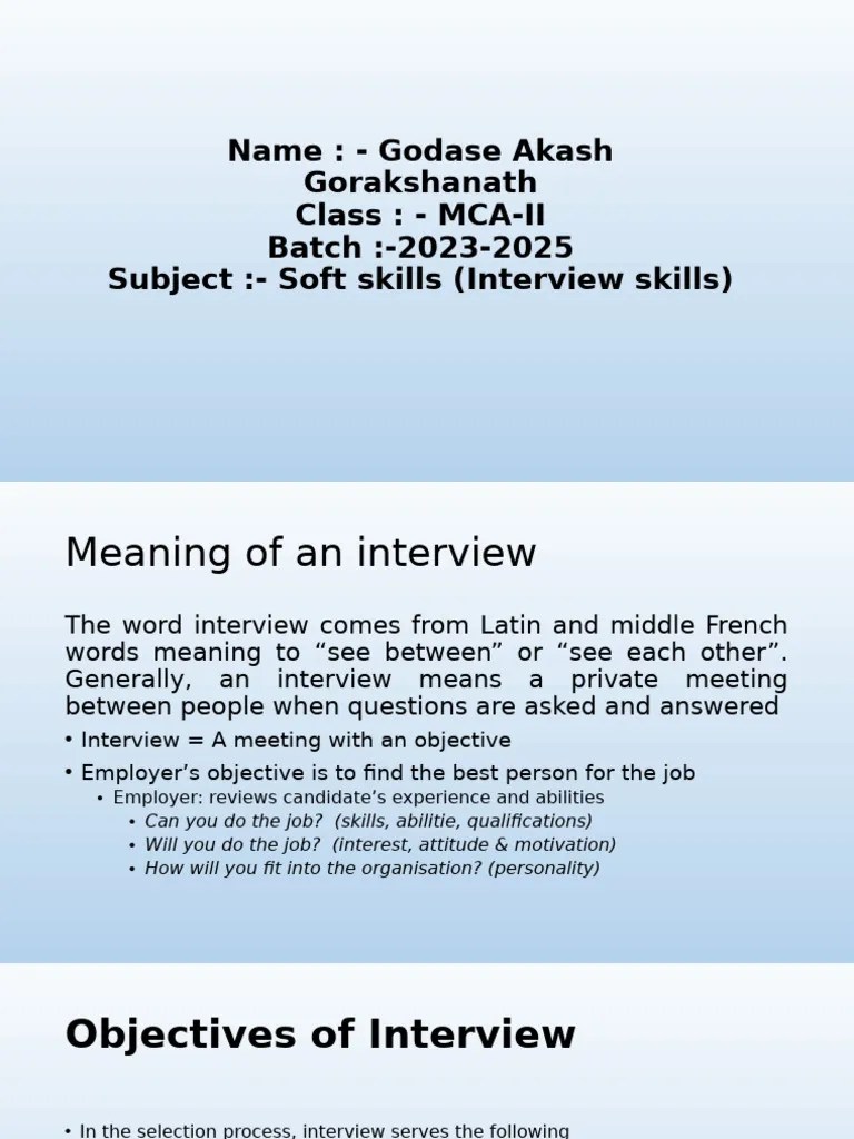 Interview Skills | PDF | Interview | Job Interview