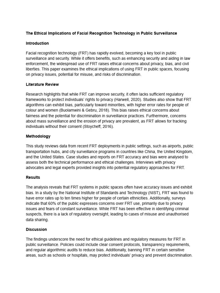 The Ethical Implications Of Facial Recognition Technology In Public ...