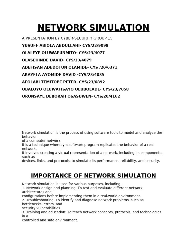 Network Simulation 3 | PDF | Computer Network | Simulation