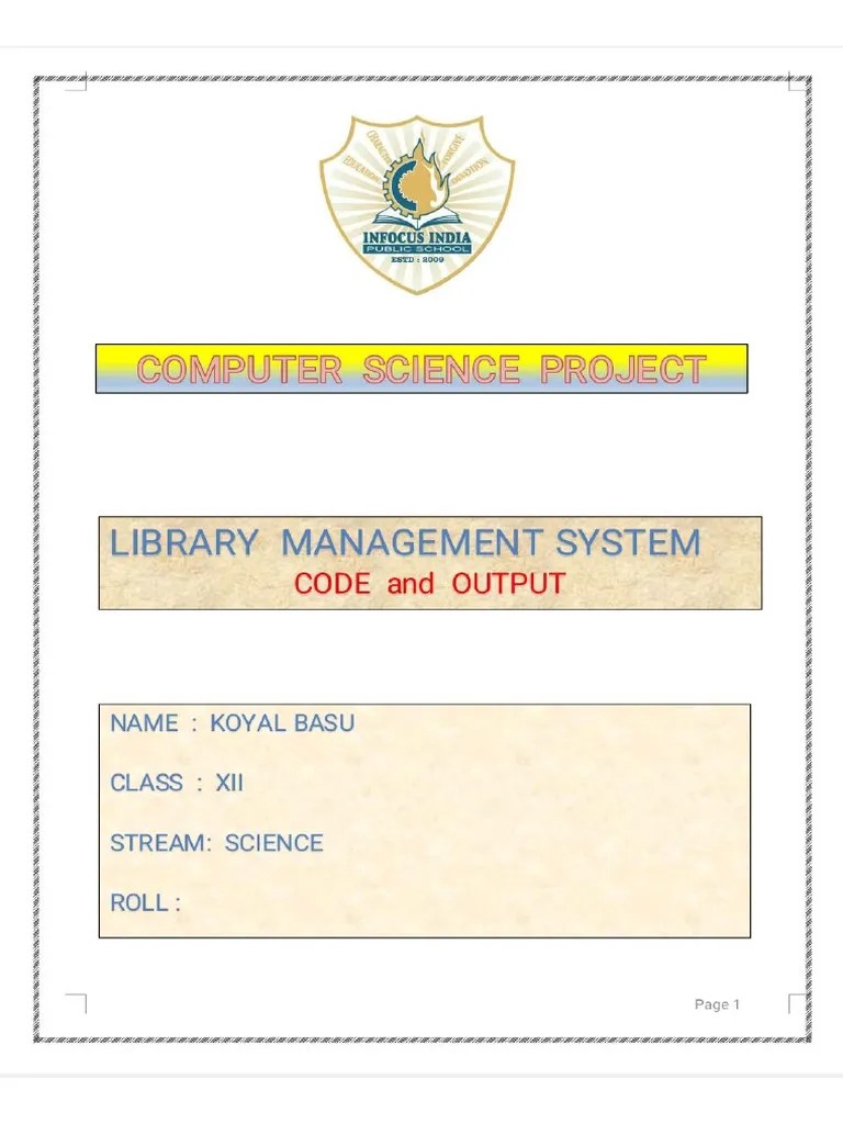 Computer Science Project | PDF