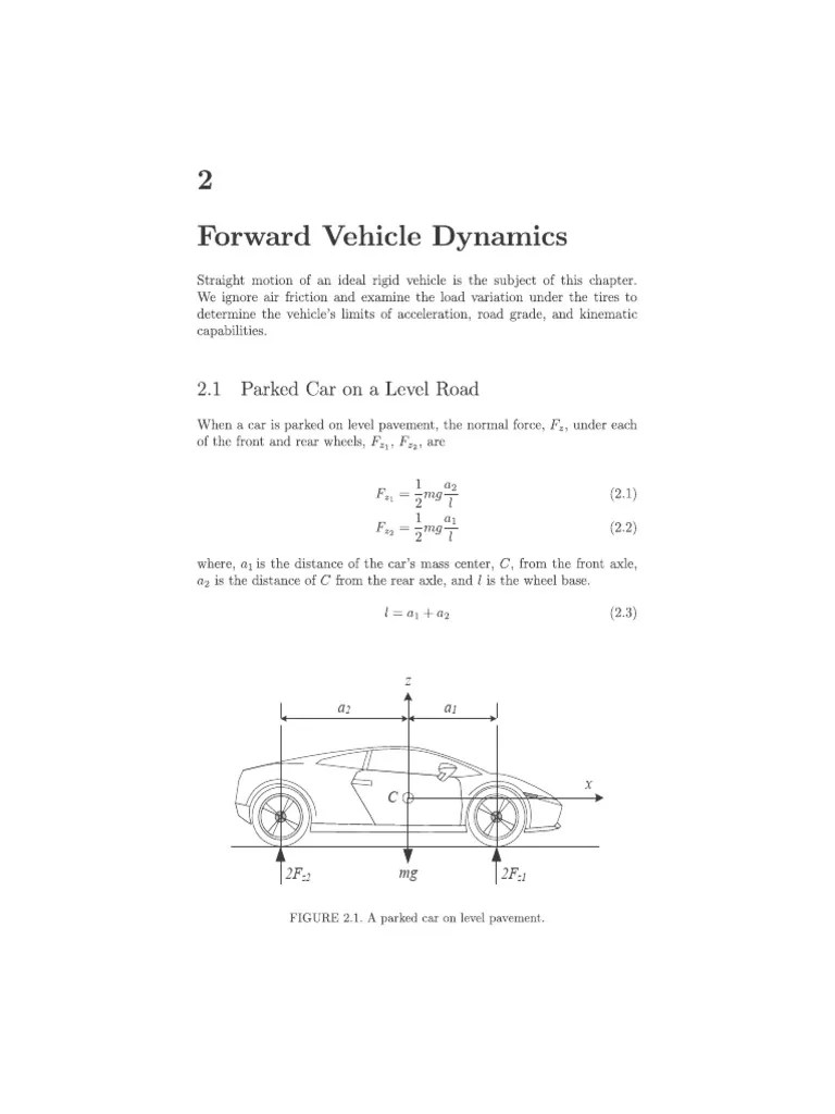 Forward Vehicle Dynamics | PDF