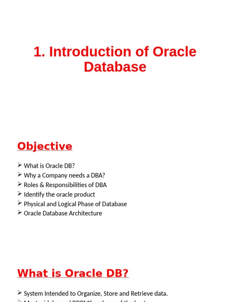 Introduction Of Oracle Database | PDF | Databases | Cache (Computing)