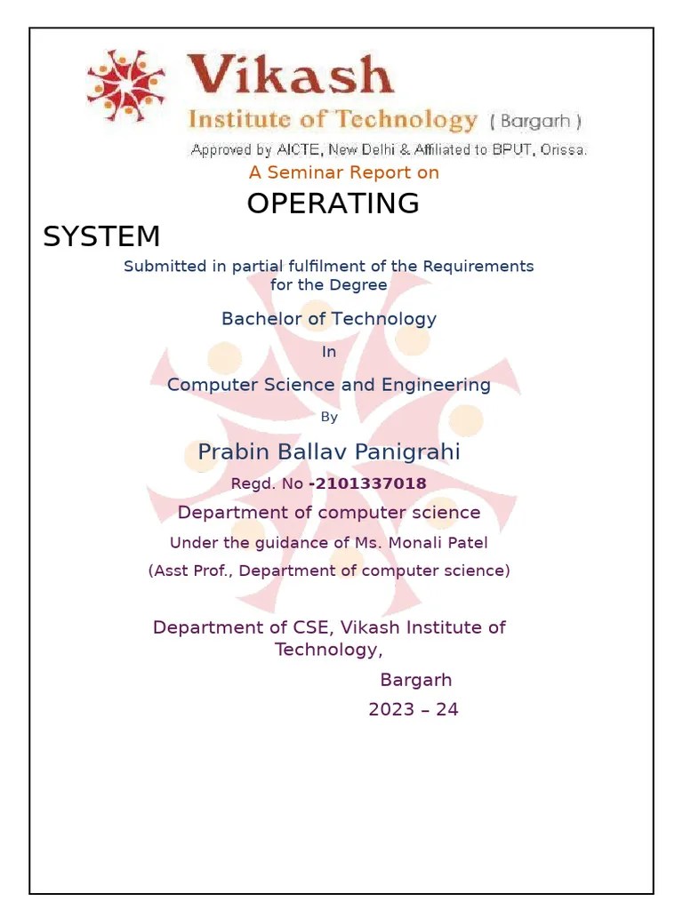 Operating System Report | PDF | Operating System | Computer Network