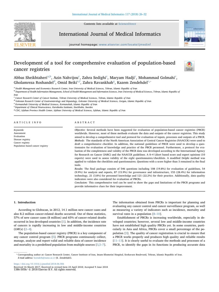 Development Of A Tool For Comprehensive Evaluation Of Population-Based ...