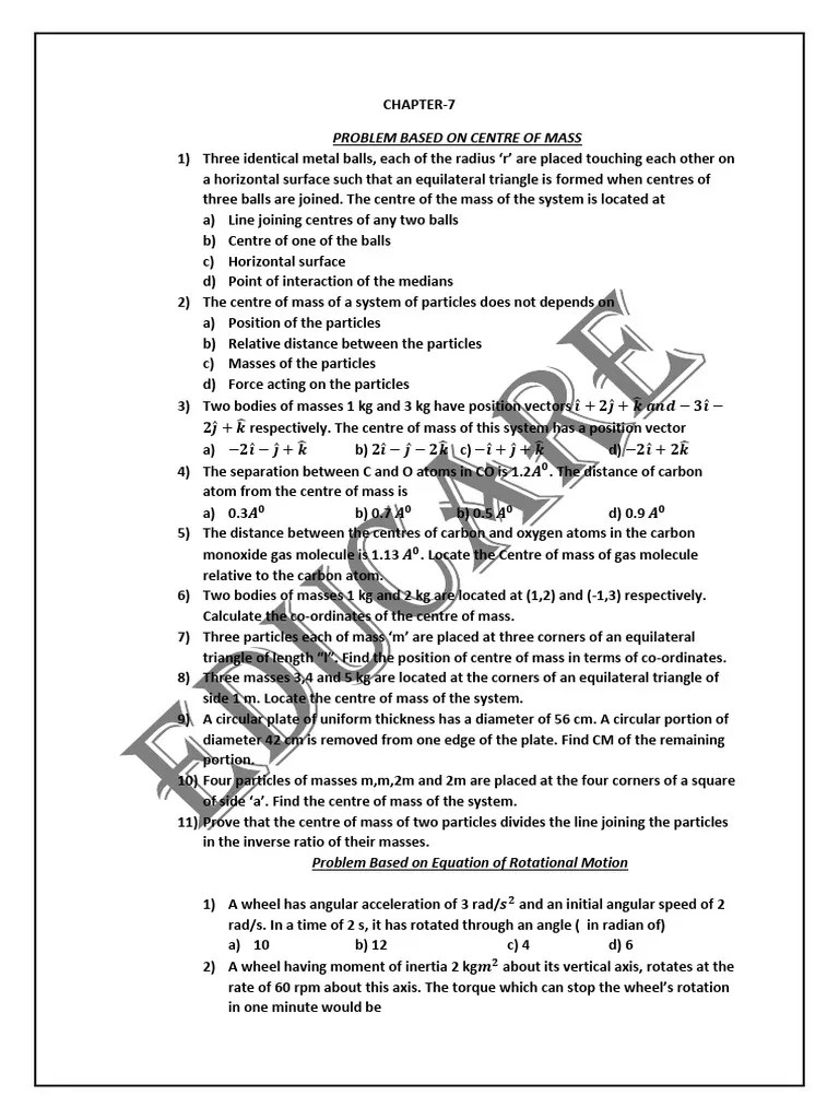 ROTATIONAL MOTION | PDF | Rotation Around A Fixed Axis | Torque