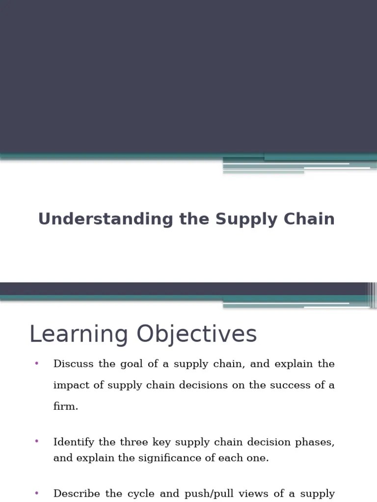 Understanding The Supply Chain | PDF | Supply Chain | Inventory