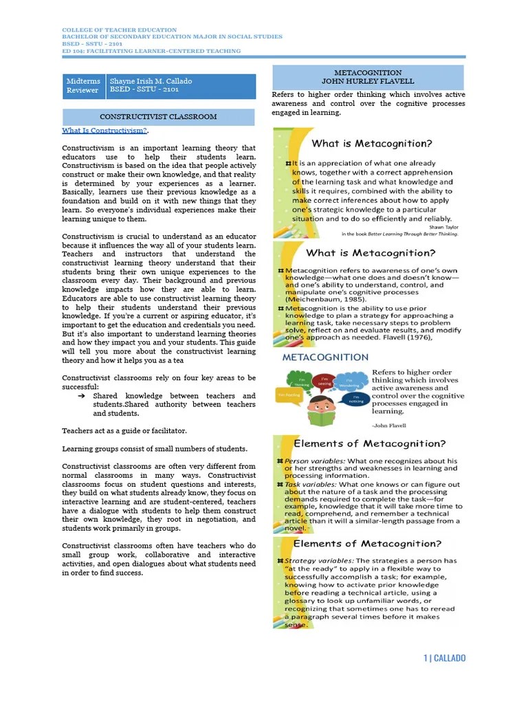 1st Sem - Facilitating Learning | PDF | Constructivism (Philosophy Of ...