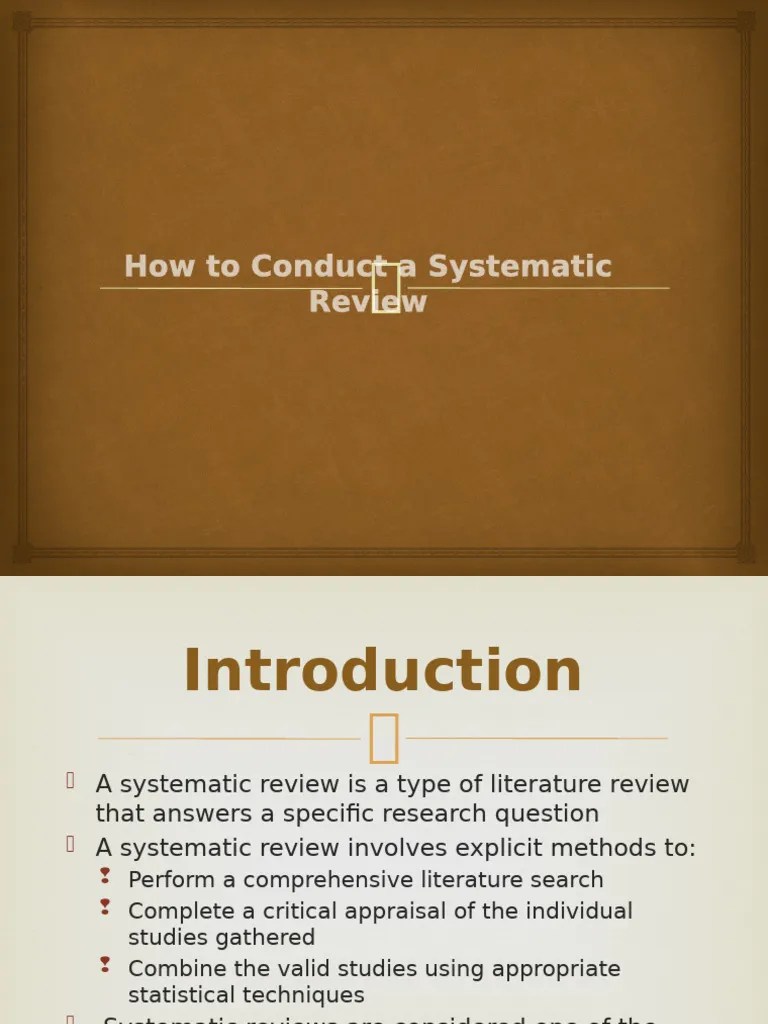 How To Conduct A Systematic Review | PDF | Systematic Review | Methodology