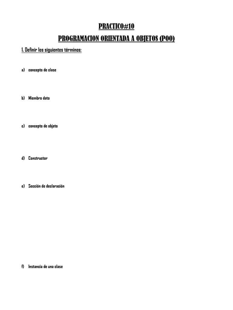 PRACTICO10 POO | PDF | Objeto (informática) | Programación