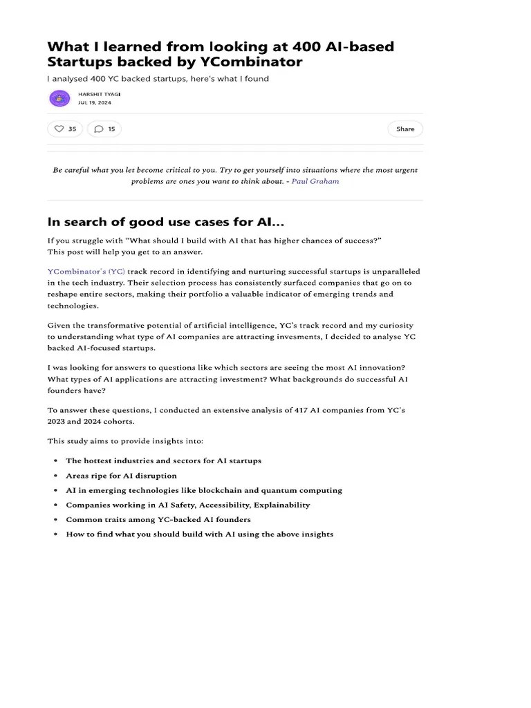 Y Combinator Analysis | PDF