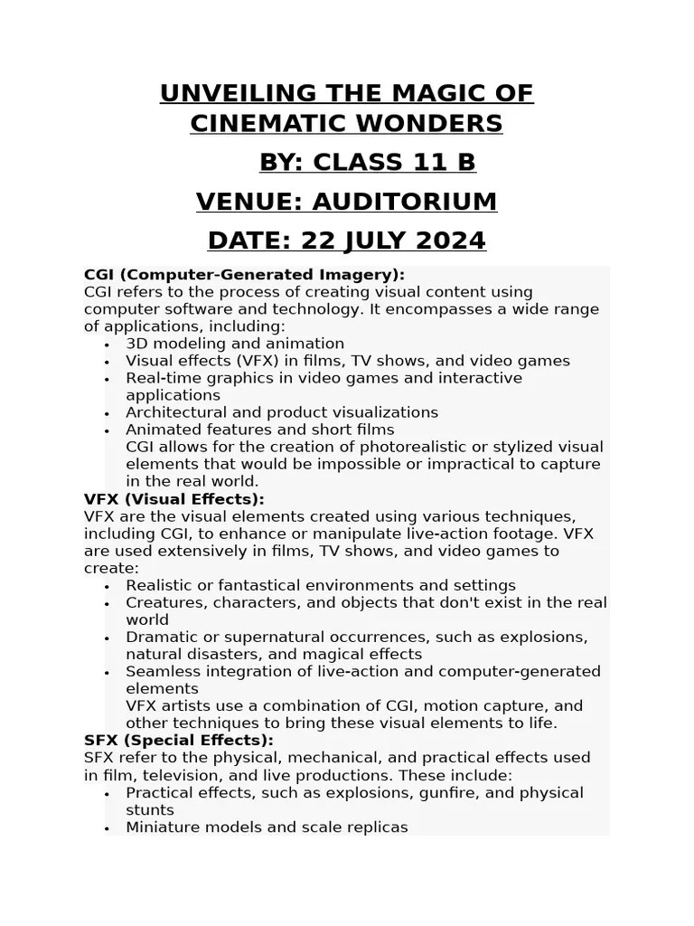 Unveiling the magic of cinematic wonders