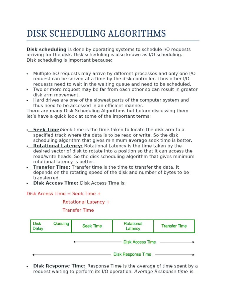 Disk Scheduling Algorithms | PDF | Disk Storage | Scheduling (Computing)