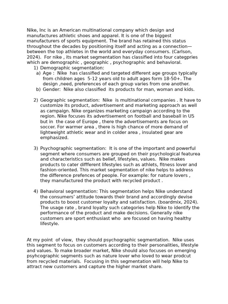Nike | PDF | Market Segmentation | Nike