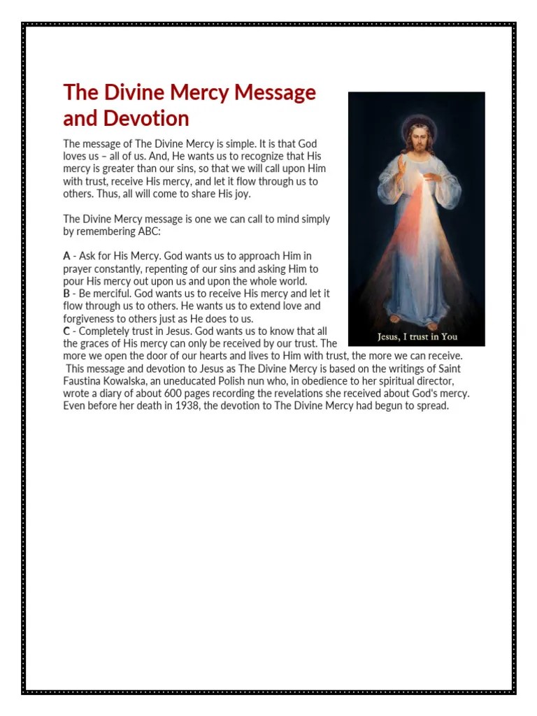 Divine Mercy Website | PDF | Mercy | Christian Worship And Liturgy