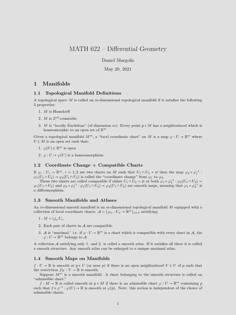 Differential Geometry | PDF | Manifold | Differentiable Manifold