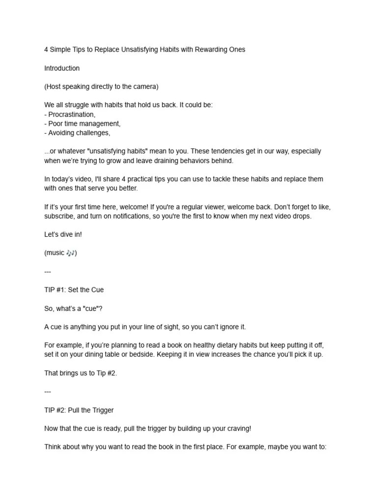 YouTube Script Sample | PDF | Habits | Behavioural Sciences