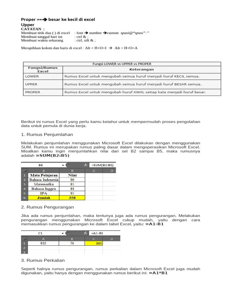 Kumpulan Rumus-Rumus Excel | PDF | Karier & Perkembangan | Metode & Bahan Ajar