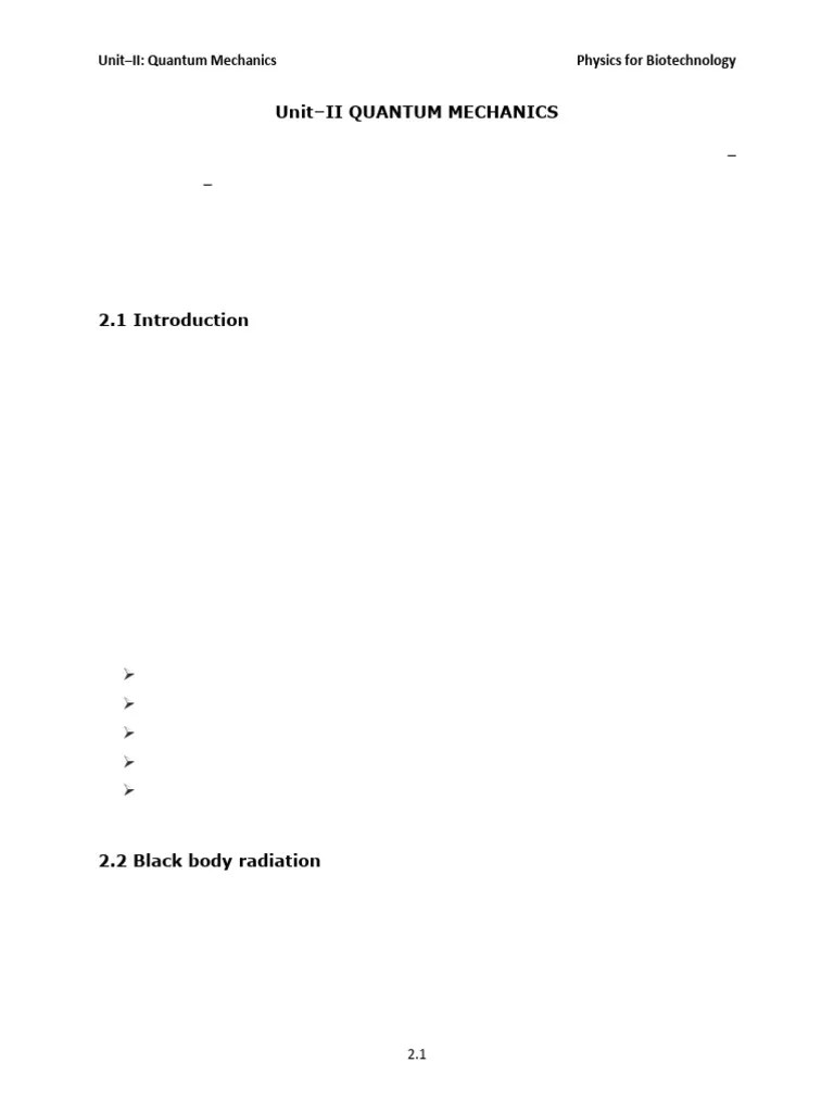 Unit-2 - Quantum Mechanics Notes | PDF | Wave Function | Waves