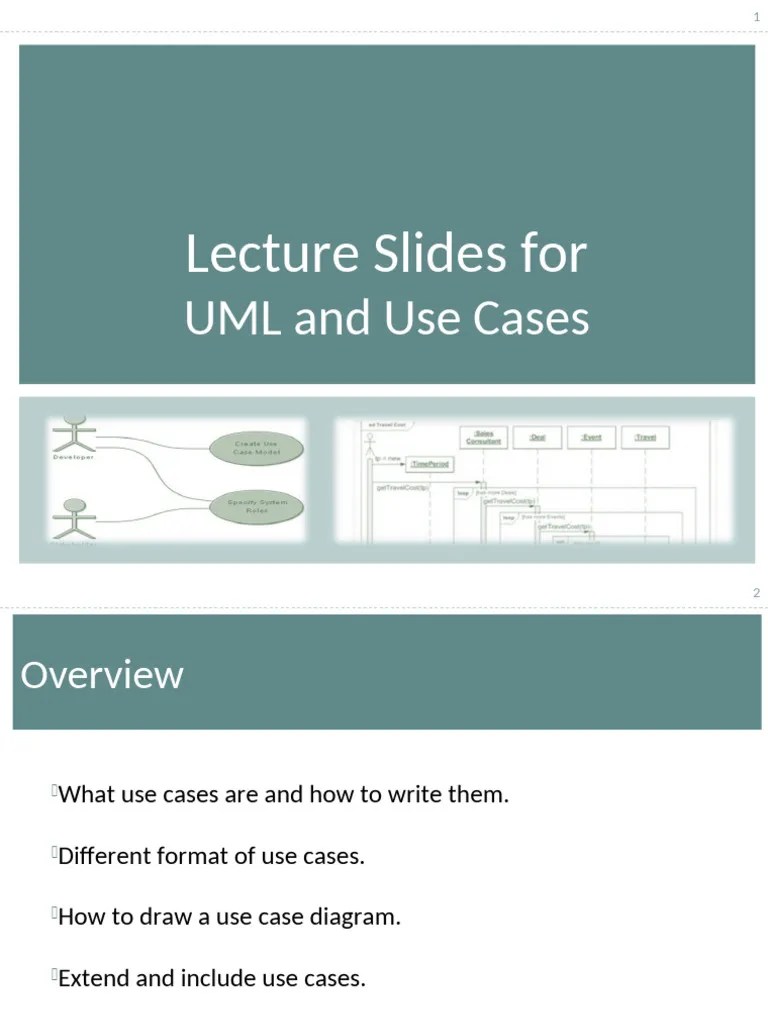 Lecture Slides For: UML And Use Cases | PDF | Use Case | Unified Modeling Language