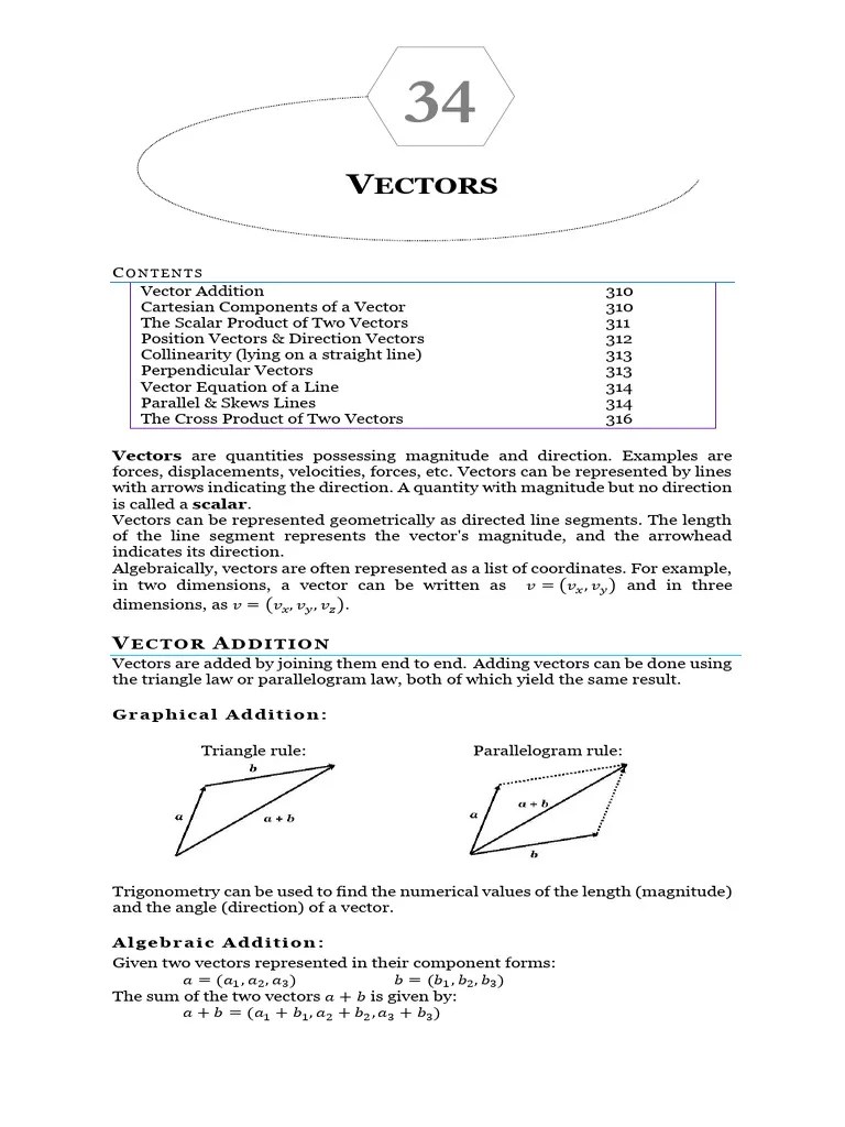 Vectors | PDF | Euclidean Vector | Line (Geometry)