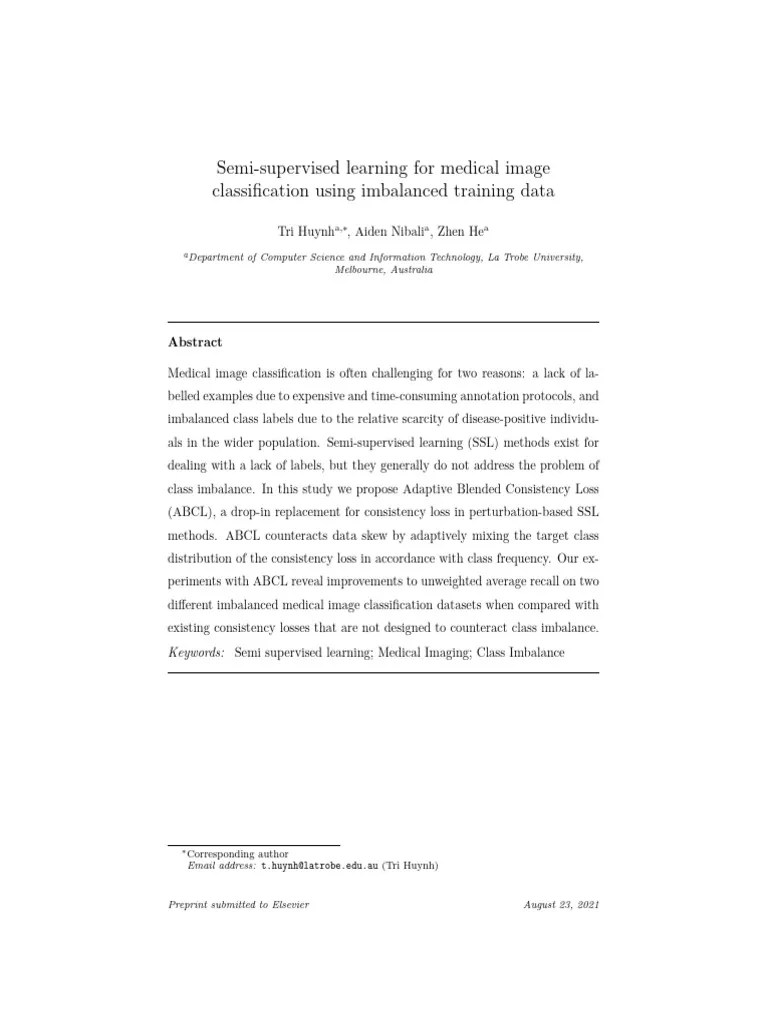Semi-Supervised Learning For Medical Image Classification Using ...