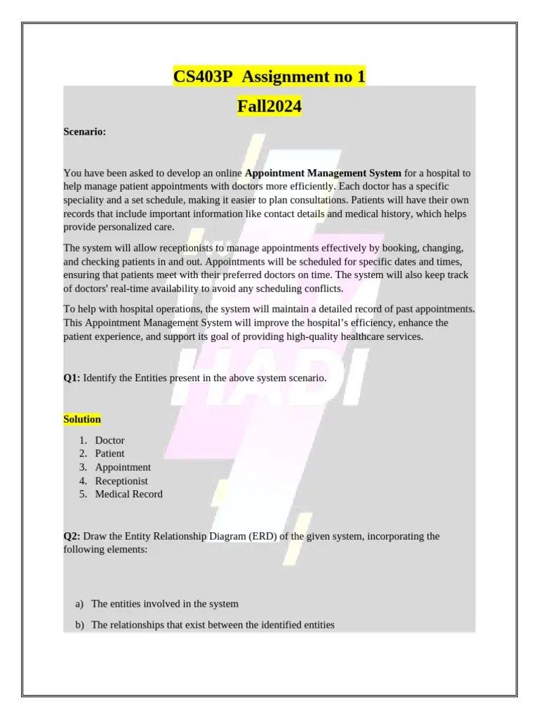 CS403P Assignment No 1 Fall2024 | PDF