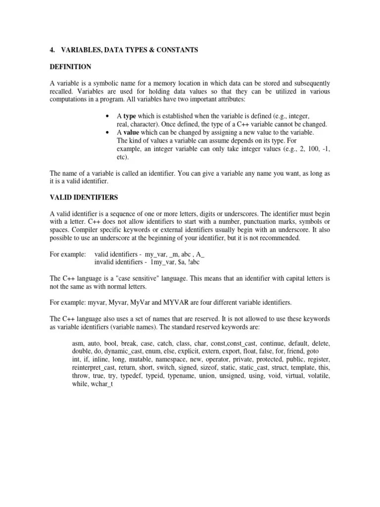 Ch04 | PDF | Integer (Computer Science) | Data Type