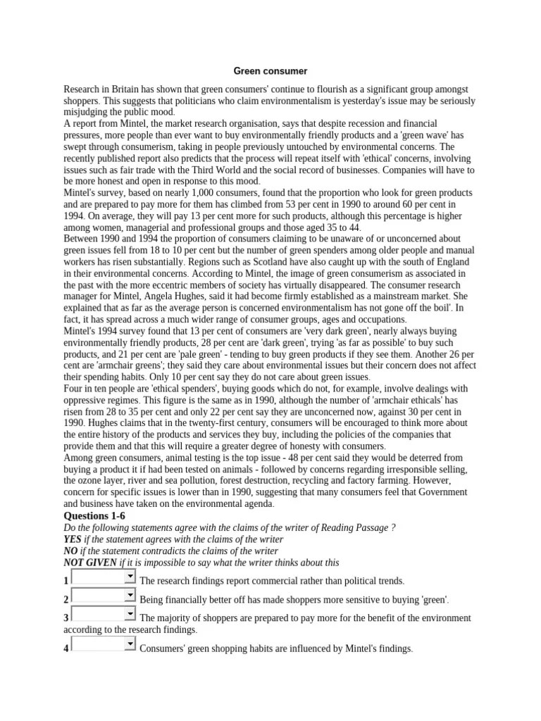 Green Consumer | PDF | Economies | Natural Environment